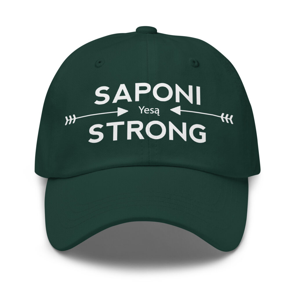 Saponi Strong Arrows Spruce Dad Hat by Wayuką́