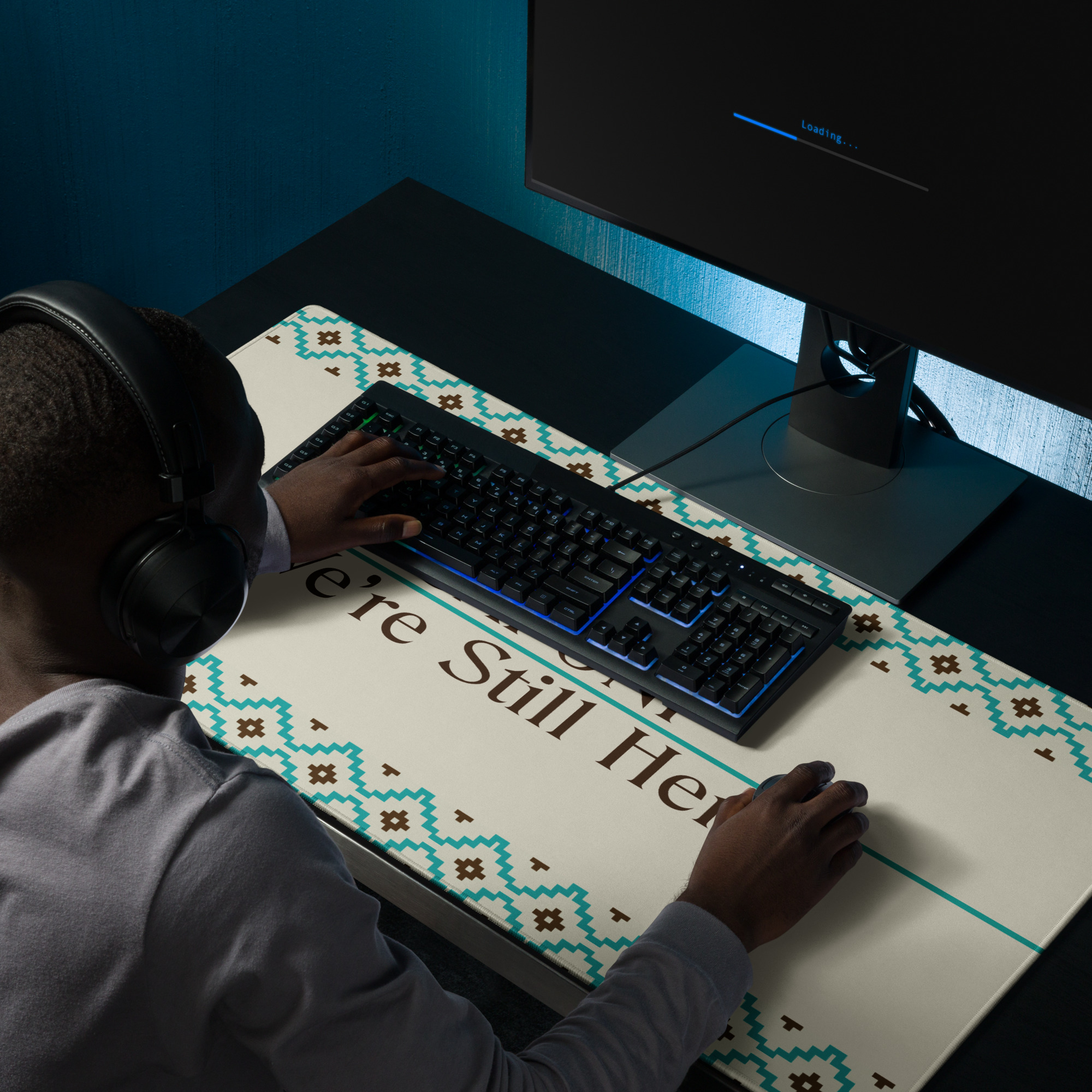 Saponi We're Still Here Desk Mat by Wayuką́