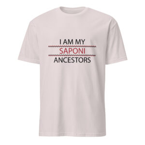 Saponi Ancestors Ice Grey Unisex T-shirt by Wayuką́