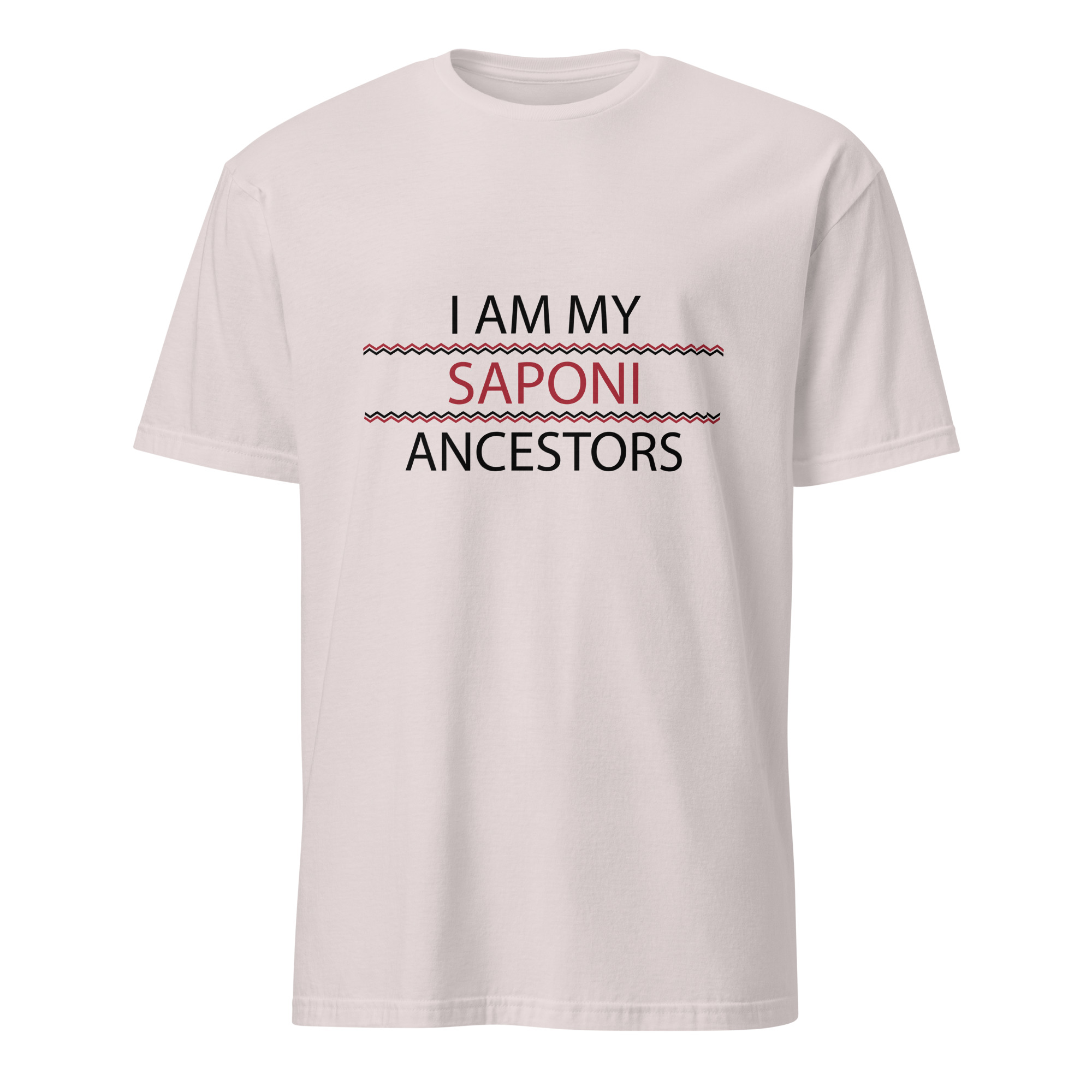 Saponi Ancestors Ice Grey Unisex T-shirt by Wayuką́