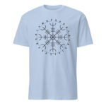 Aegishjalmr Runes Light Blue Unisex T-shirt by Wayuką́