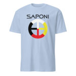 Saponi Medicine Wheel Light Blue Unisex T-shirt by Wayuką́