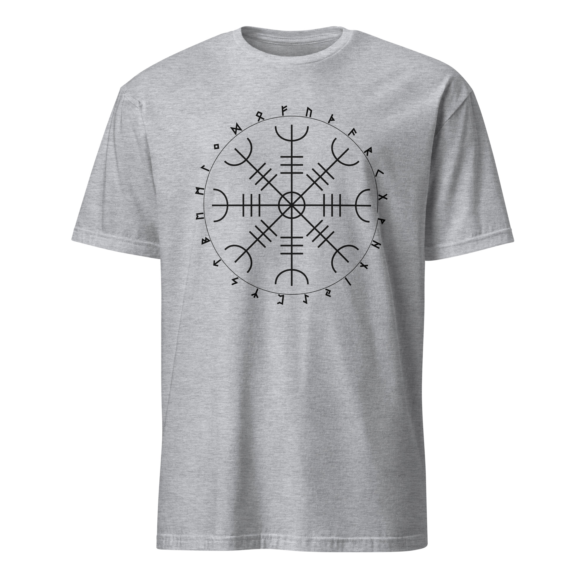 Aegishjalmr Runes Sport Grey Unisex T-shirt by Wayuką́