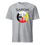 Saponi Medicine Wheel Sport Grey Unisex T-shirt by Wayuką́
