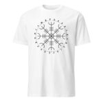 Aegishjalmr Runes White Unisex T-shirt by Wayuką́