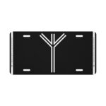 Algiz Black and White License Plate by Wayuką́