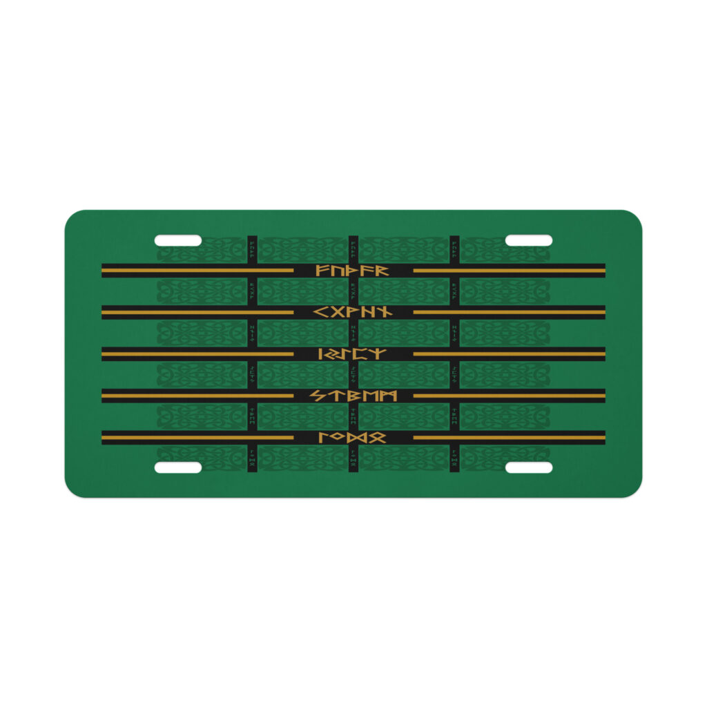 Celtic Runes 1 License Plate by Wayuką́