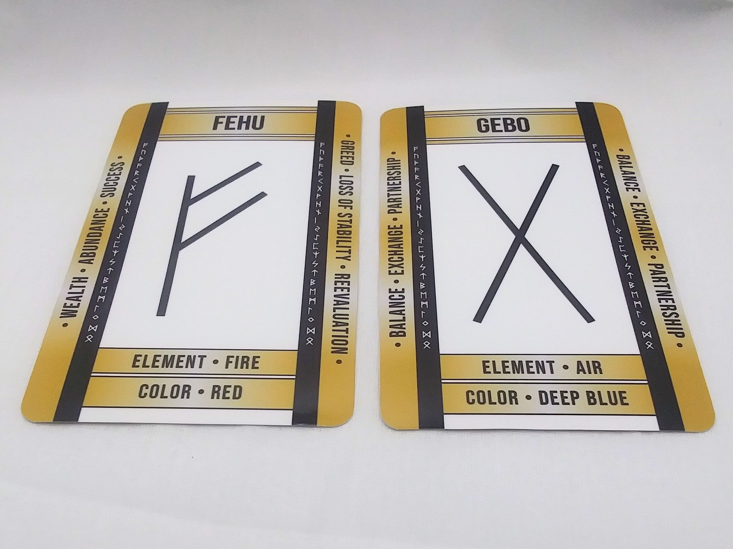 Gold Rune Cards by Wayuką́