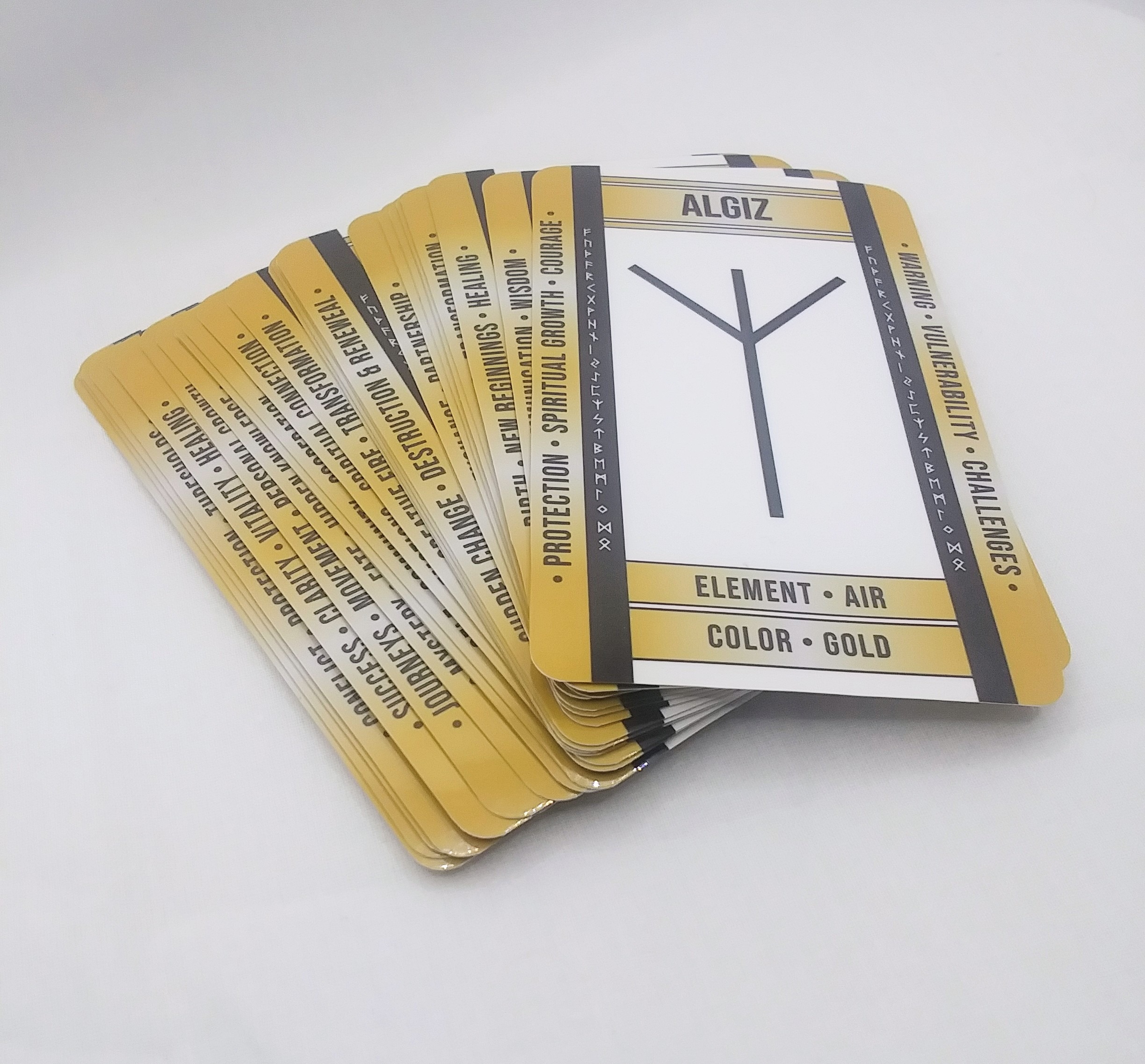 Gold Rune Cards by Wayuką́