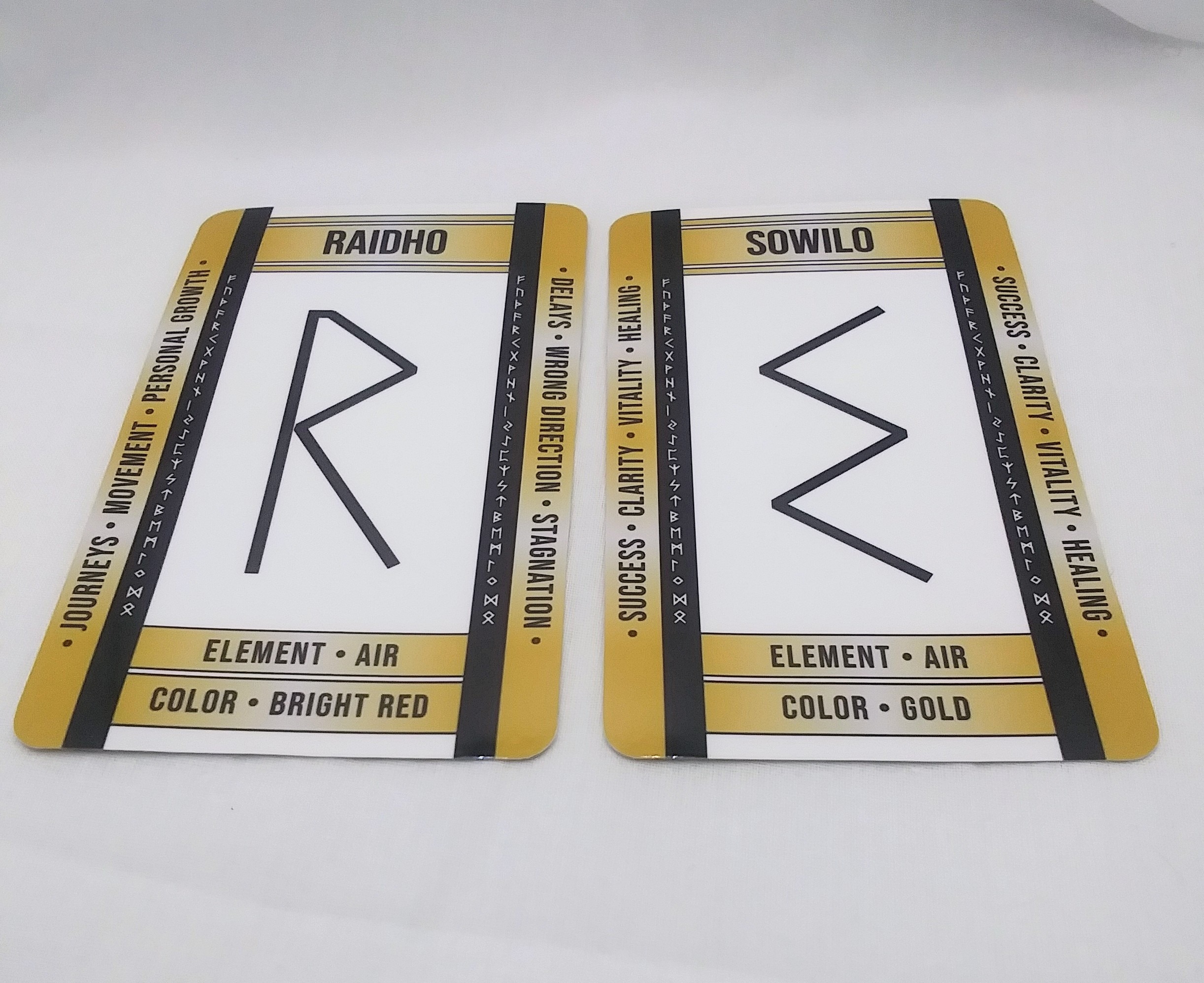 Gold Rune Cards by Wayuką́