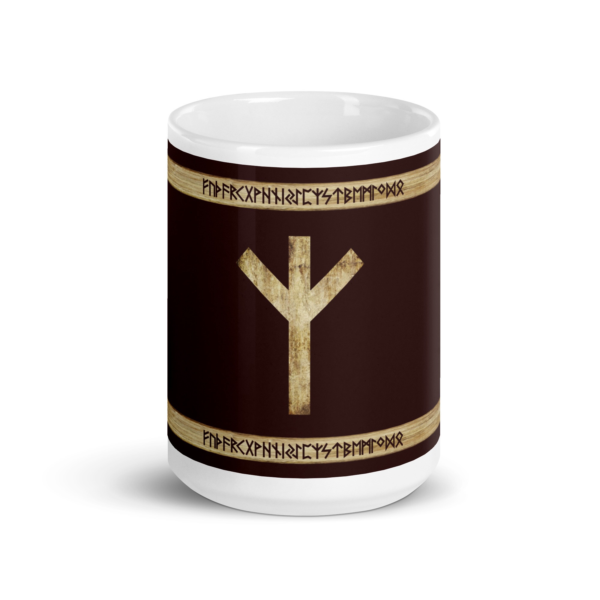 Algiz Brown Grunge Coffee Mug by Wayuką́