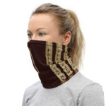 Isa Brown Grunge Neck Gaiter by Wayuką́