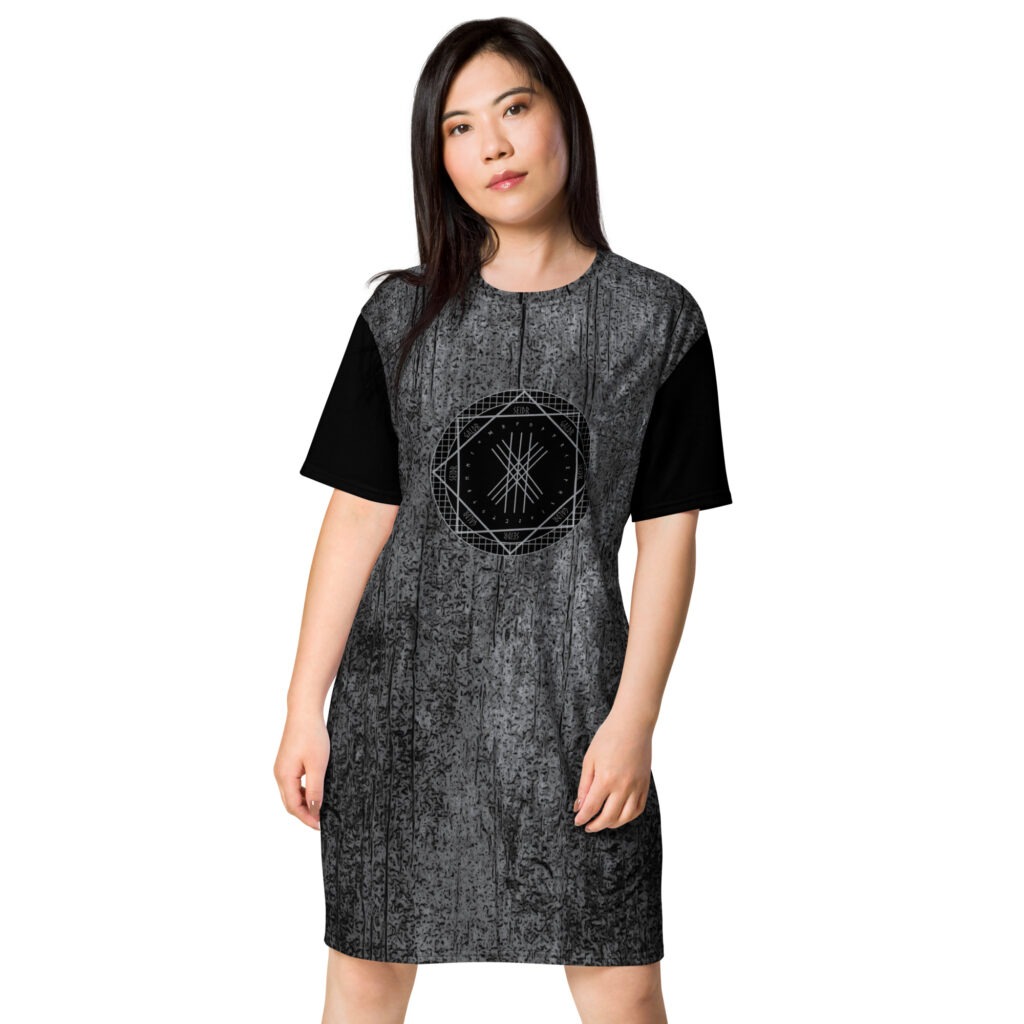 Seidr Galdr Web of Wyrd T-shirt Dress by Wayuką́