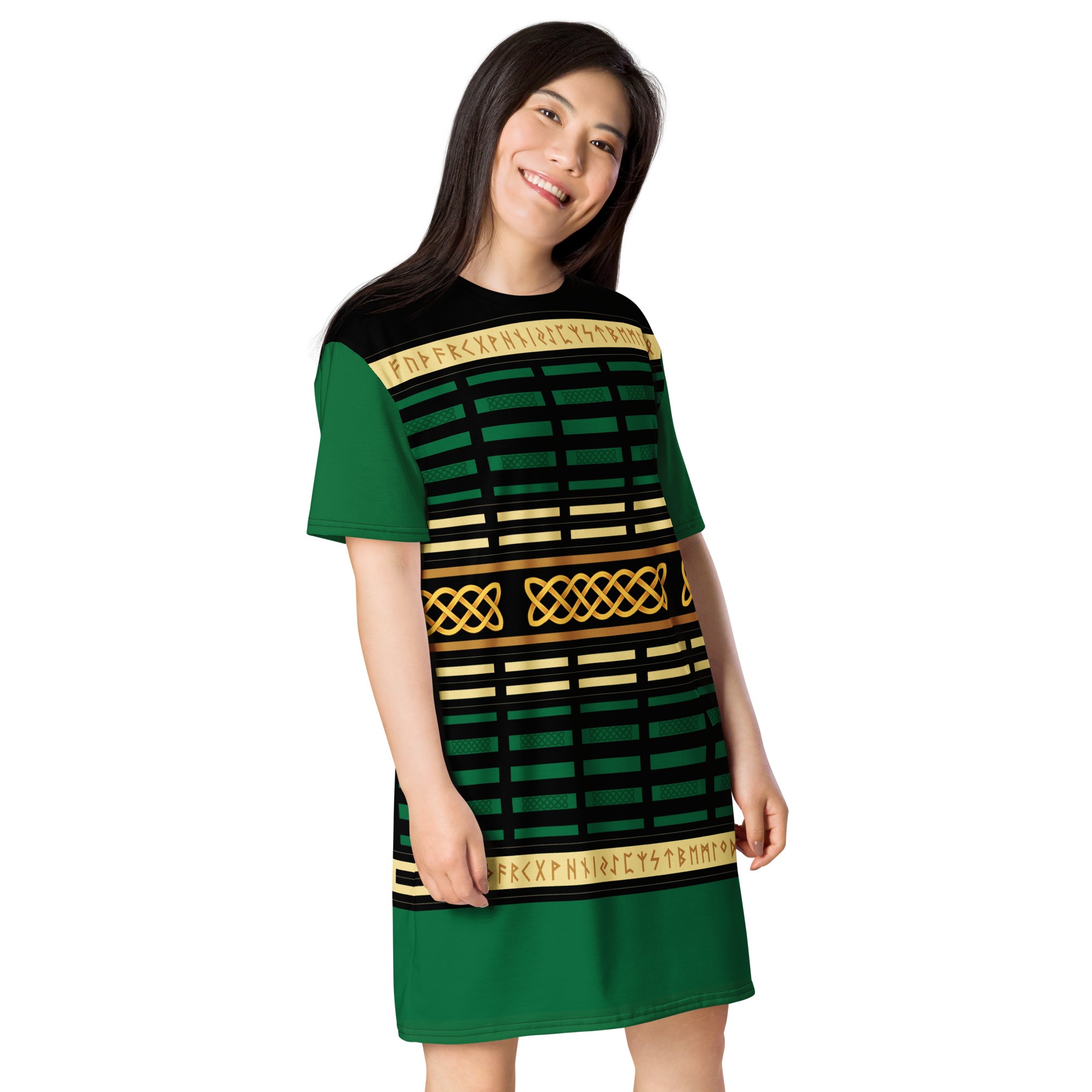 Celtic Runes 2 T-shirt Dress by Wayuką́