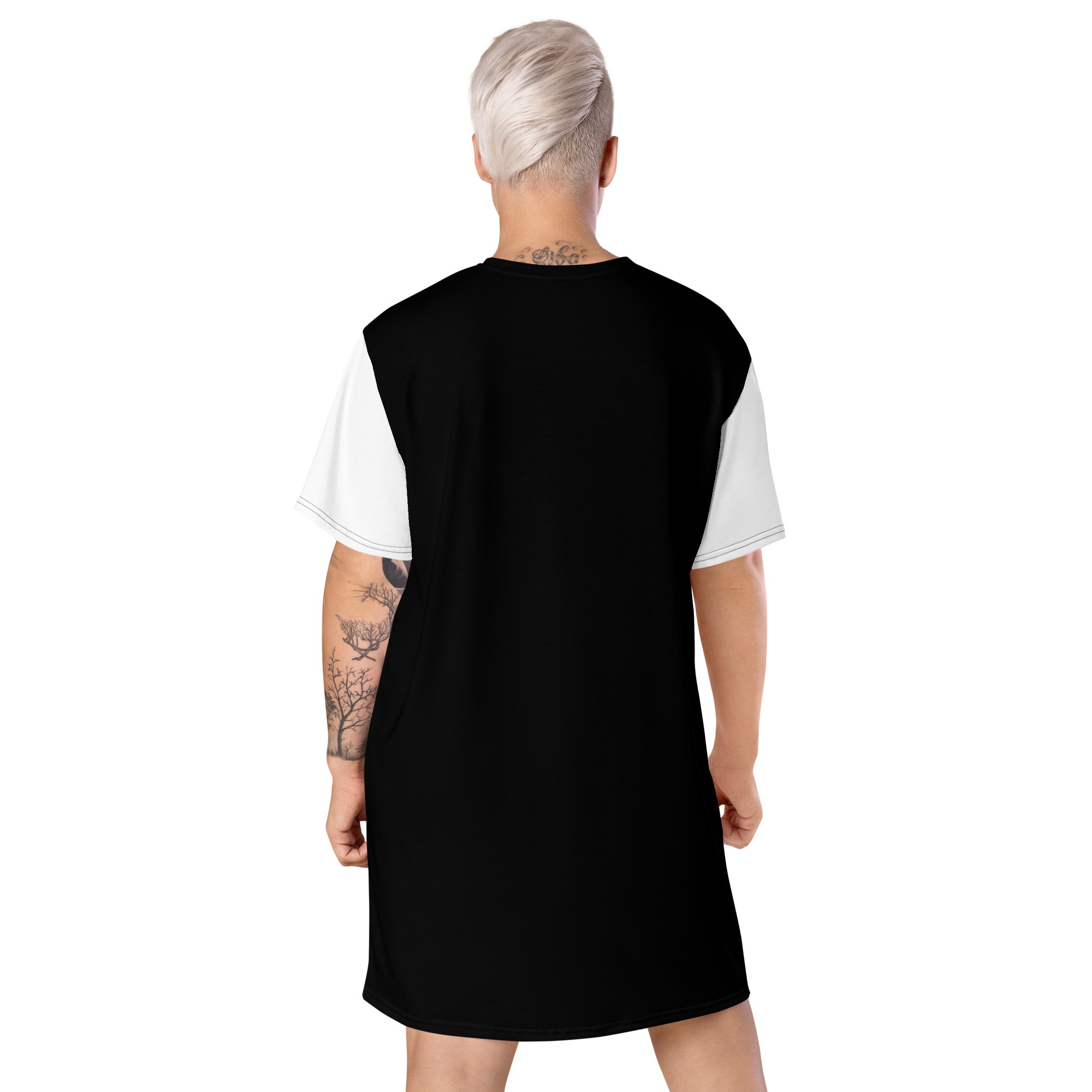 Eastern Woodlands Indians We're Still Here Black T-shirt Dress by Wayuką́