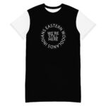 Eastern Woodlands Indians We're Still Here Black T-shirt Dress by Wayuką́