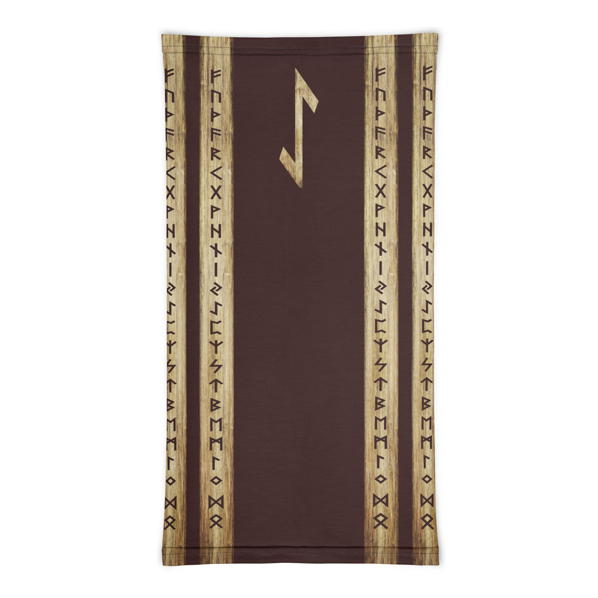 Eihwaz Brown Grunge Neck Gaiter by Wayuką́