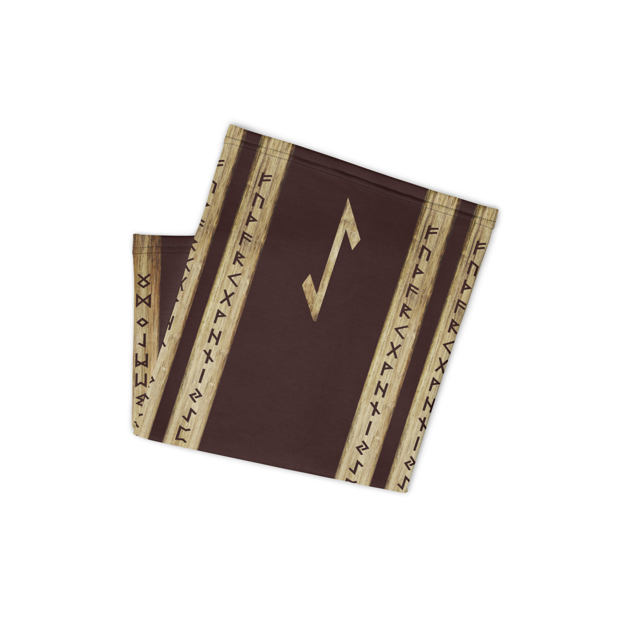 Eihwaz Brown Grunge Neck Gaiter by Wayuką́