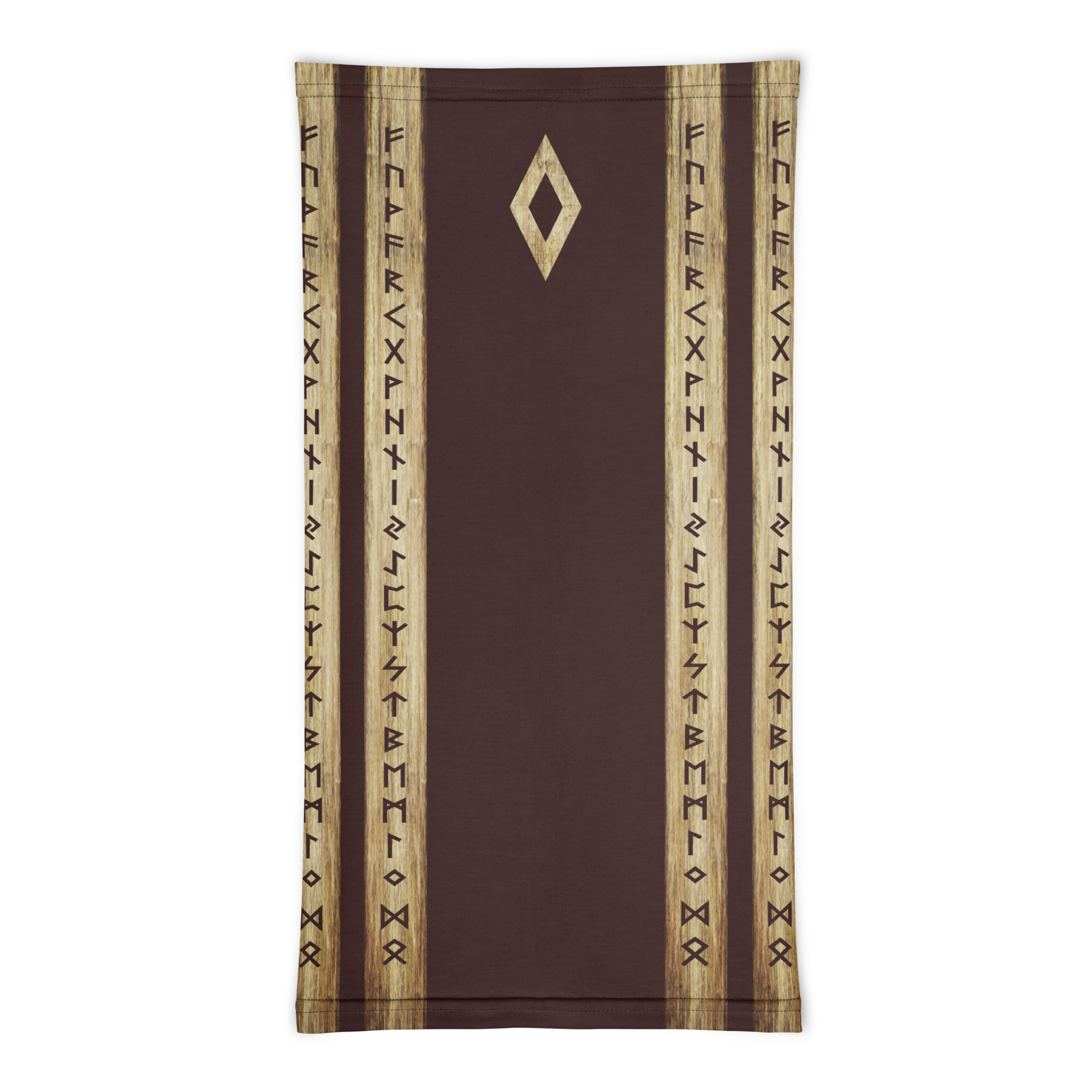 Ingwaz Brown Grunge Neck Gaiter by Wayuką́