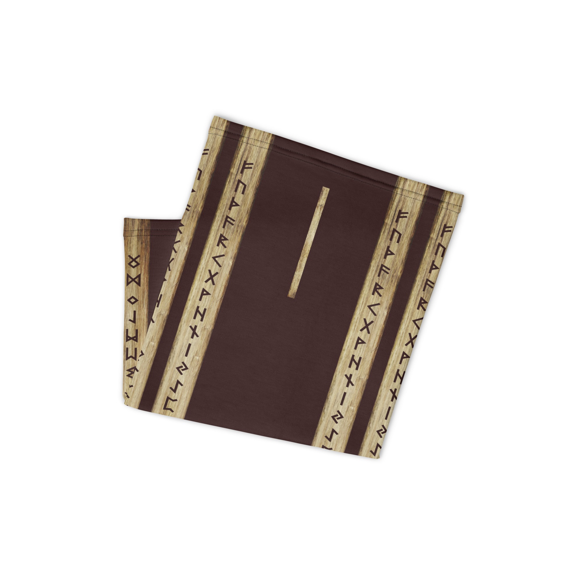 Isa Brown Grunge Neck Gaiter by Wayuką́