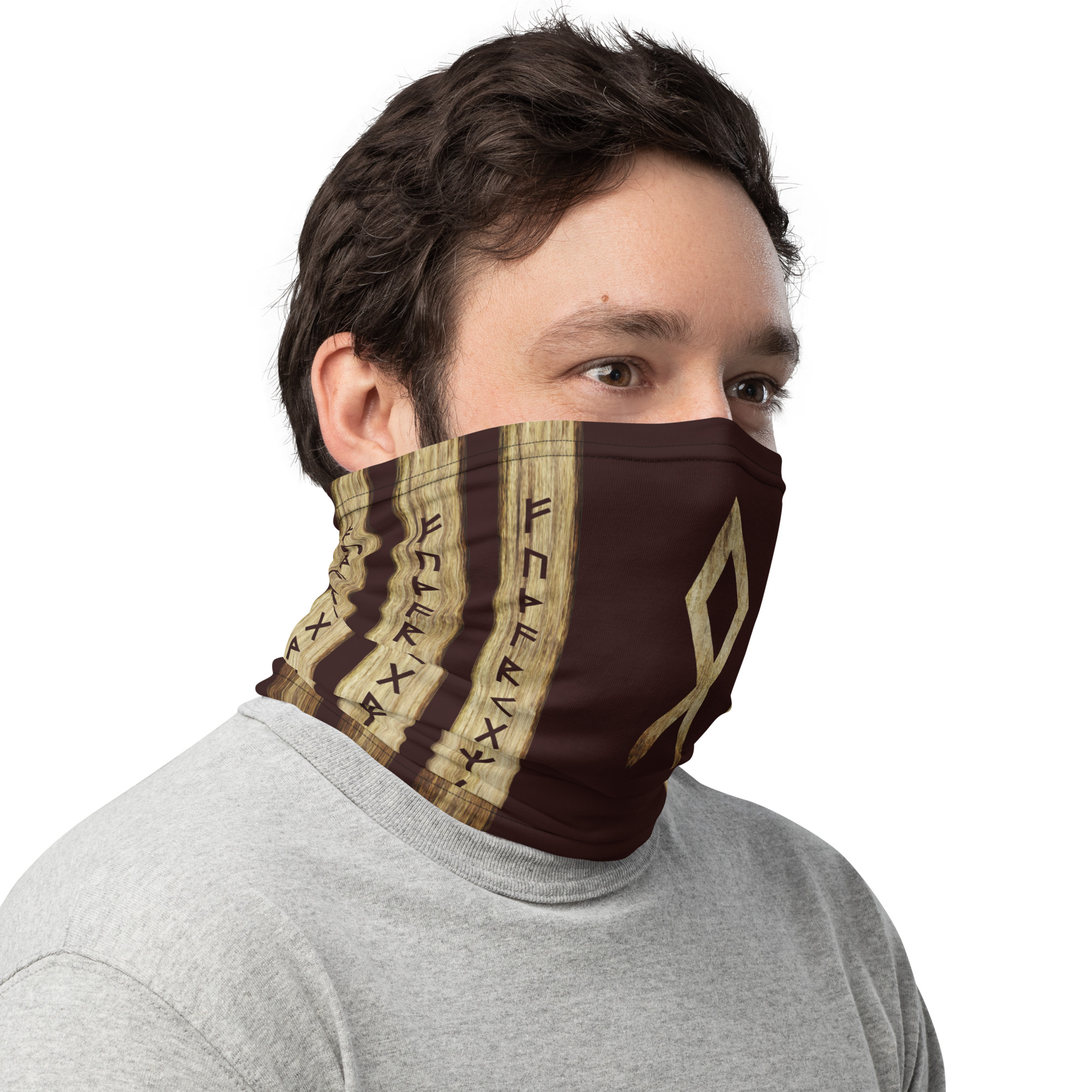 Othala Brown Grunge Neck Gaiter Wayuką́