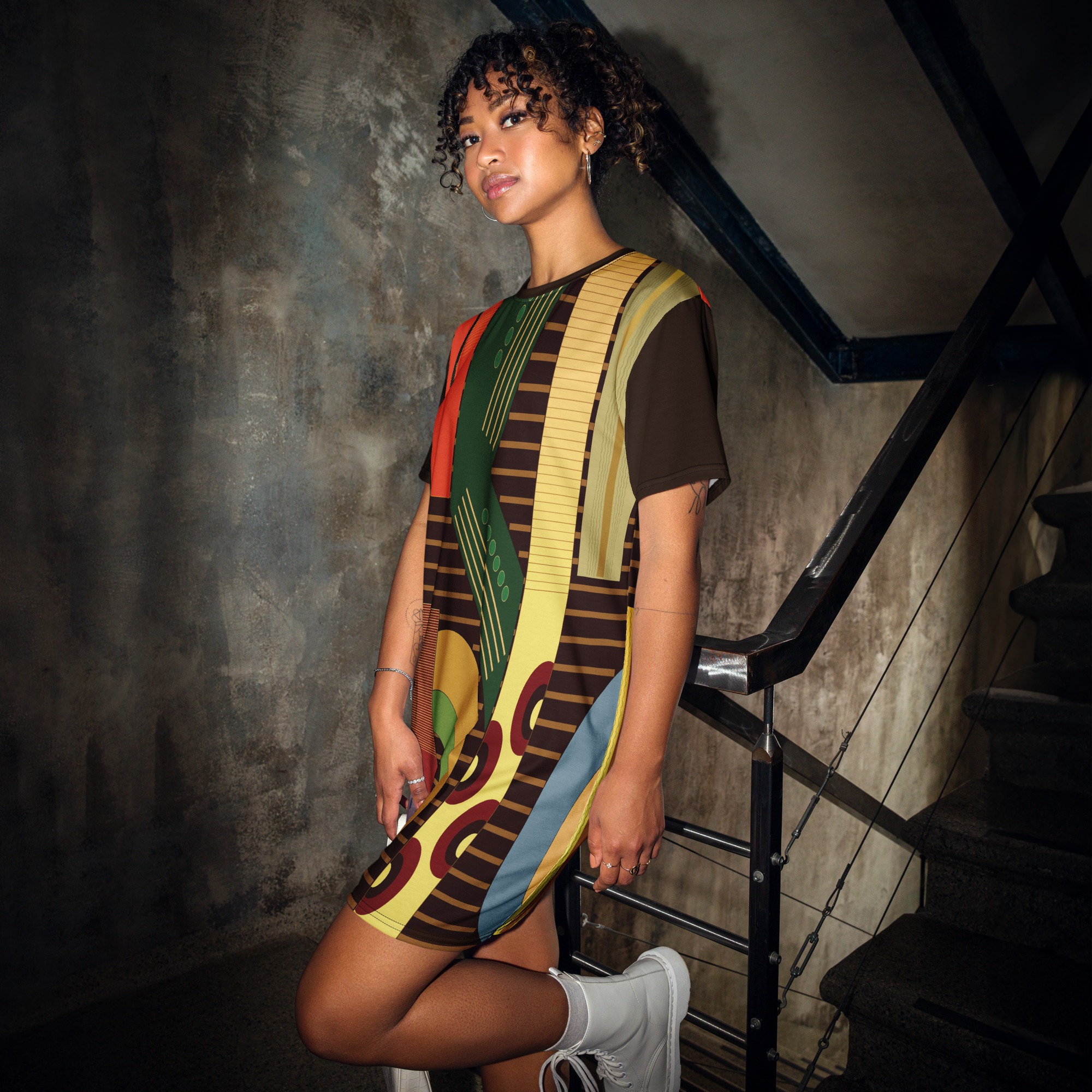 Perspective T-shirt Dress by Wayuką́