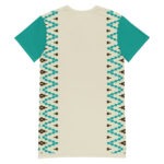 Saponi We're Still Here Indigenous Pattern T-shirt Dress by Wayuką́