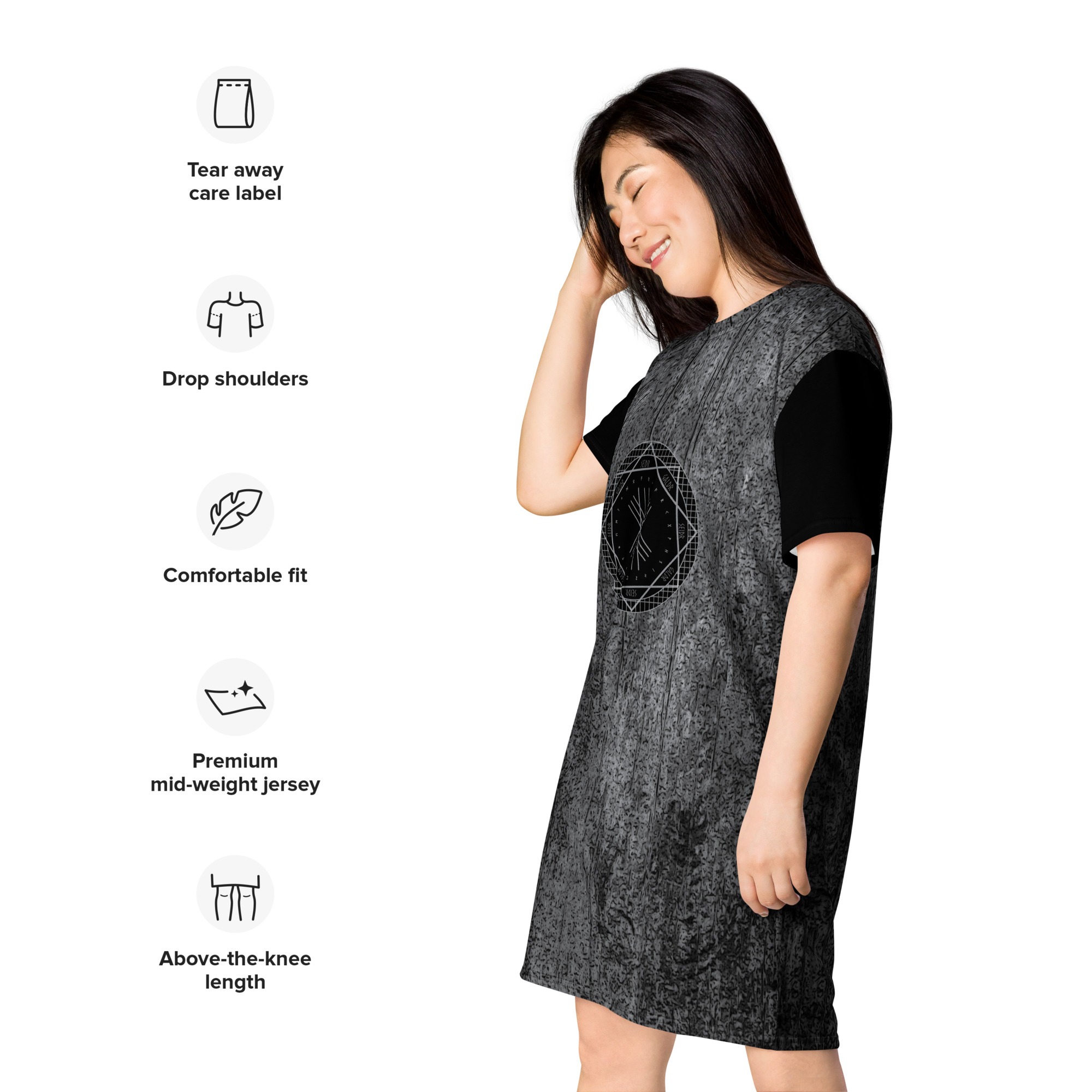 Seidr Galdr Web of Wyrd T-shirt Dress by Wayuką́