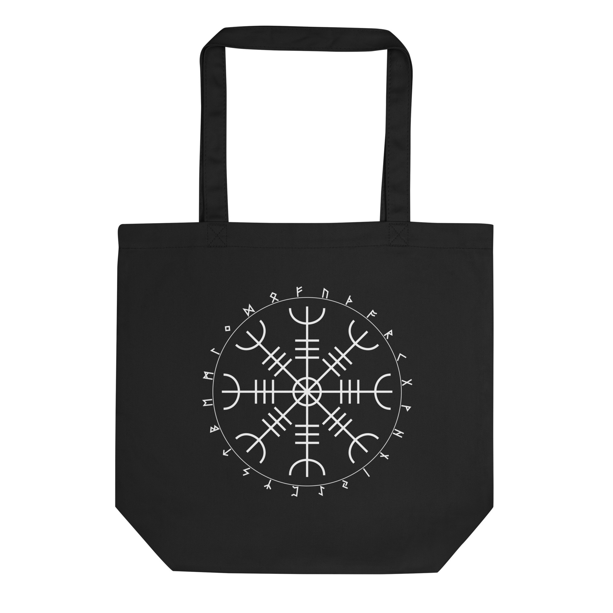 Aegishjalmr Runes Eco Tote Bag by Wayuką́