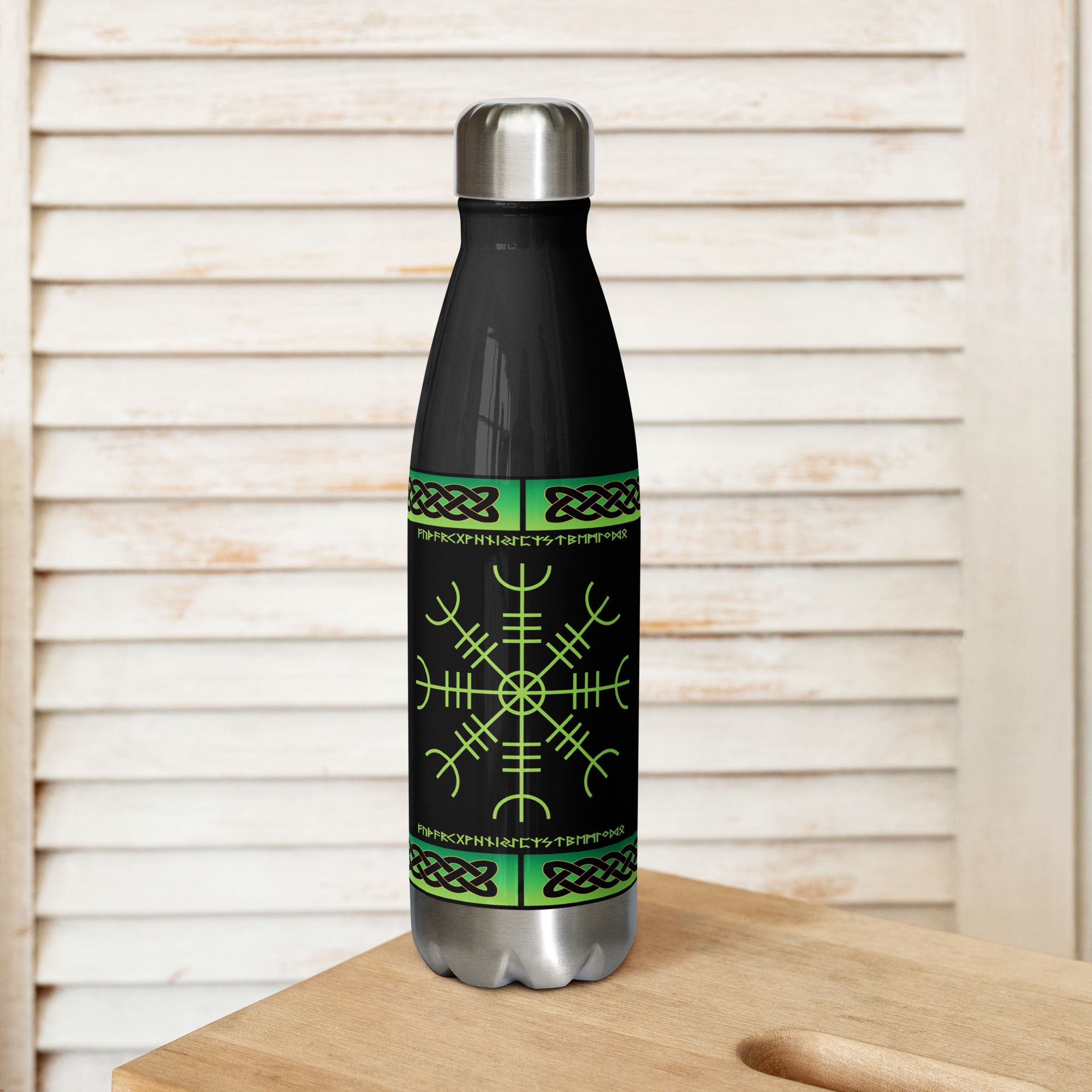 Celtic Aegishjalmr Water Bottle by Wayuką́