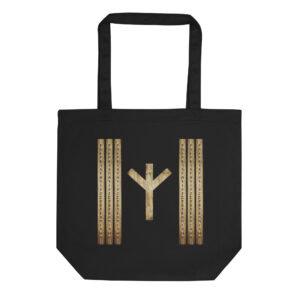 Algiz Brown Grunge Eco Tote Bag by Wayuką́