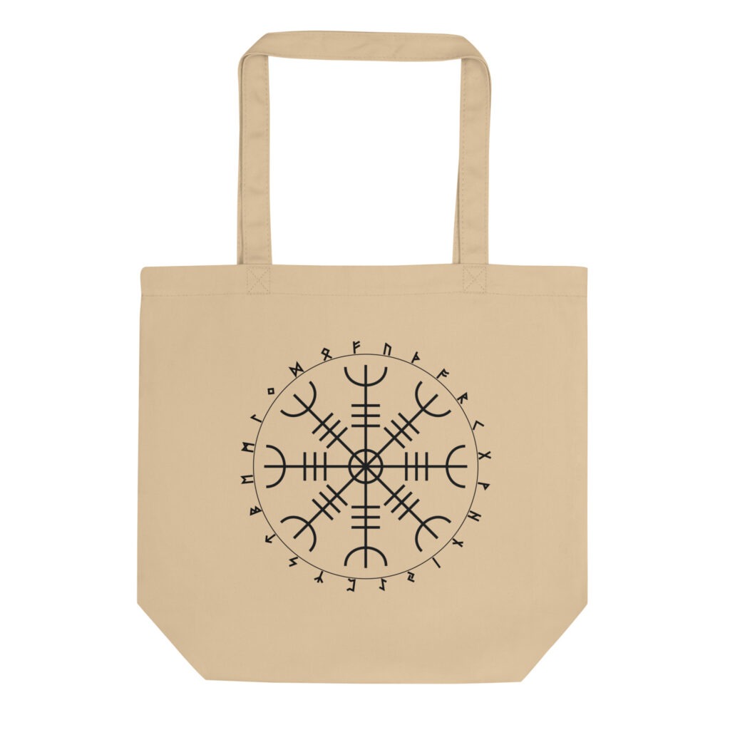 Aegishjalmr Runes Eco Tote Bag by Wayuką́