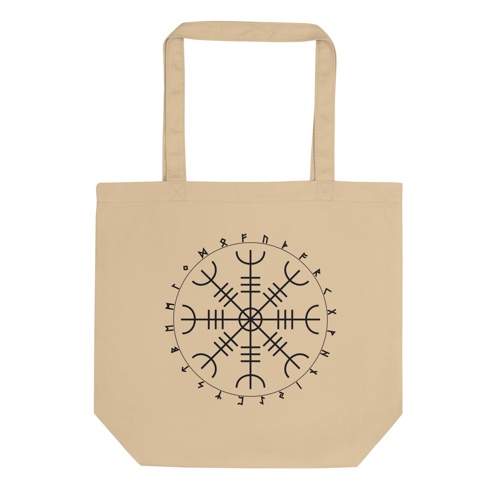 Aegishjalmr Runes Eco Tote Bag by Wayuką́