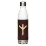 Algiz Brown Grunge Stainless Steel Water Bottle by Wayuką́