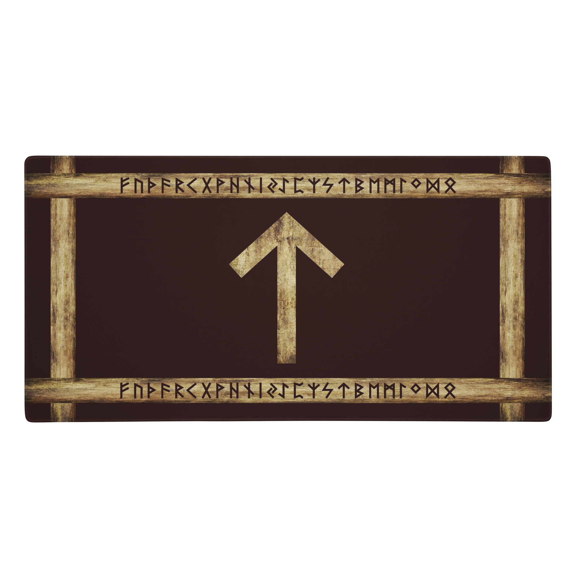 Tiwaz Brown Grunge Desk Mat by Wayuką́