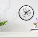 Aegishjalmr Runes Black Wall Clock by Wayuką́