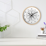 Aegishjalmr Runes Wooden Wall Clock by Wayuką́