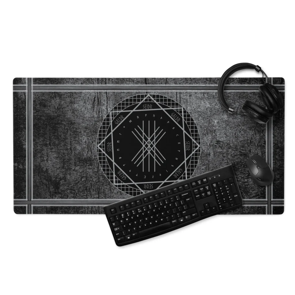 Seidr Galdr Web of Wyrd Desk Mat by Wayuką́
