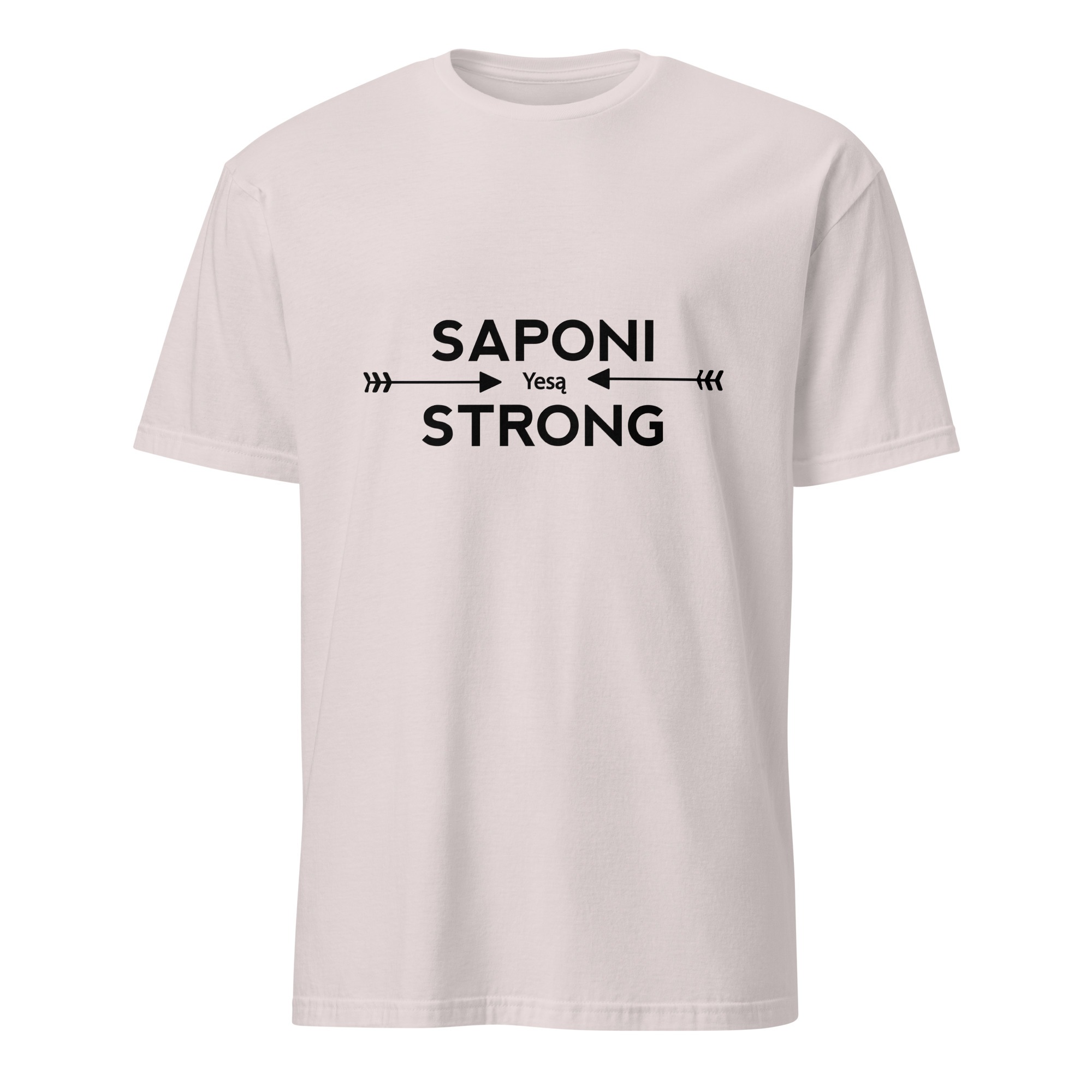 Saponi Strong Arrows Ice Grey Unisex T-shirt by Wayuką́
