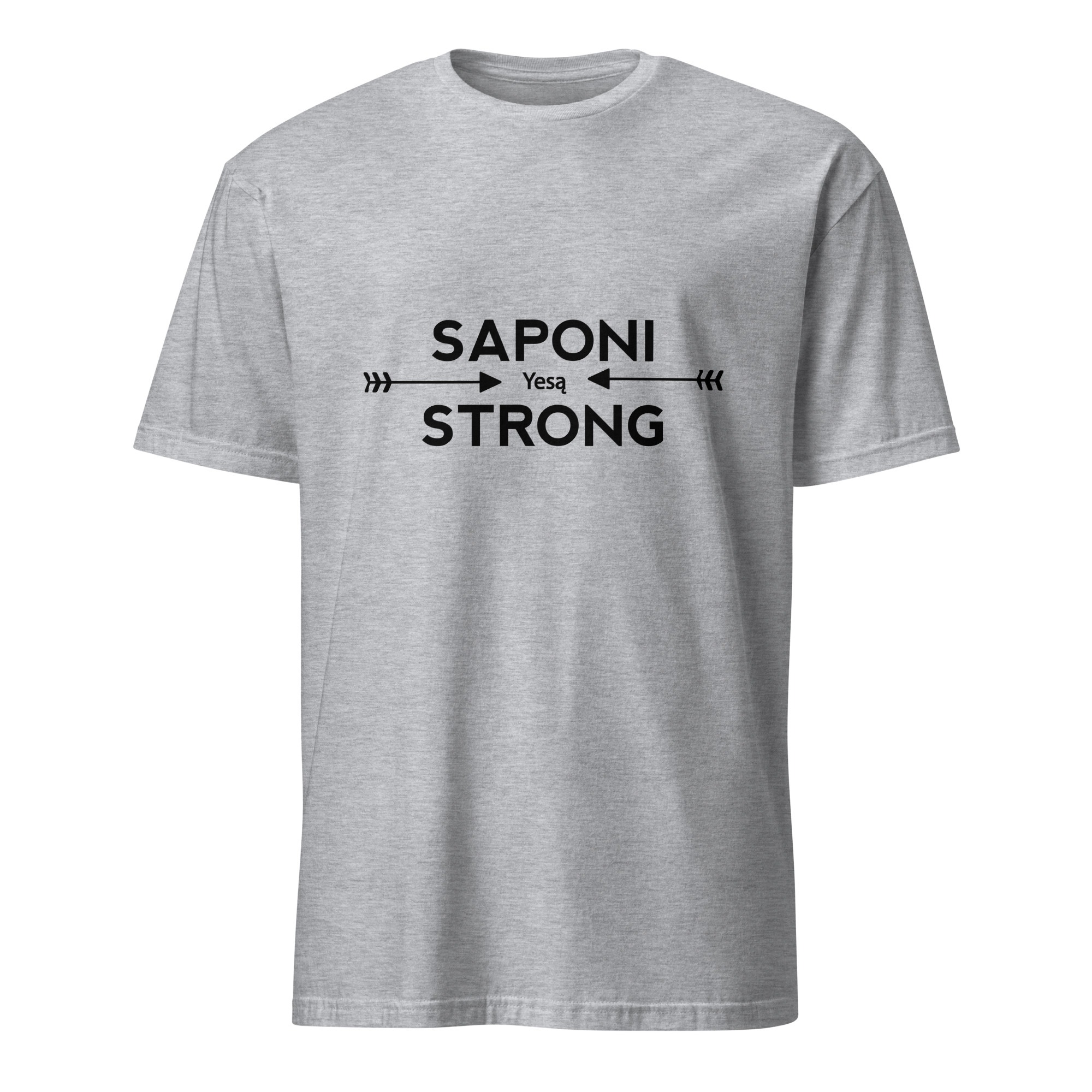 Saponi Strong Arrows Sport Grey Unisex T-shirt by Wayuką́