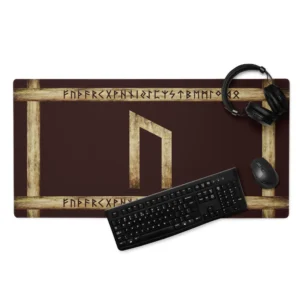 Uruz Brown Grunge Desk Mat by Wayuką́