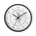 Hagazussa Bind Rune Black Wall Clock by Wayuką́