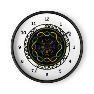 Celtic Runes 3 Black Wall Clock by Wayuką́