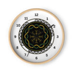 Celtic Runes 3 Wood Wall Clock by Wayuką́